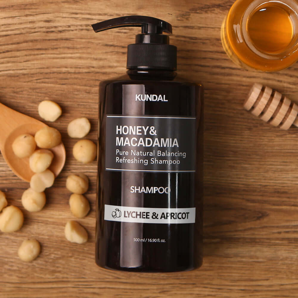 KUNDAL 蜂蜜和澳洲坚果纯天然平衡清爽洗发水 500ml #荔枝和杏子