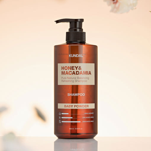 KUNDAL 蜂蜜和澳洲坚果天然洗发水（婴儿爽身粉）500ml