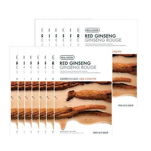 THE FACE SHOP REAL NATURE Face Mask #Red Ginseng x 10