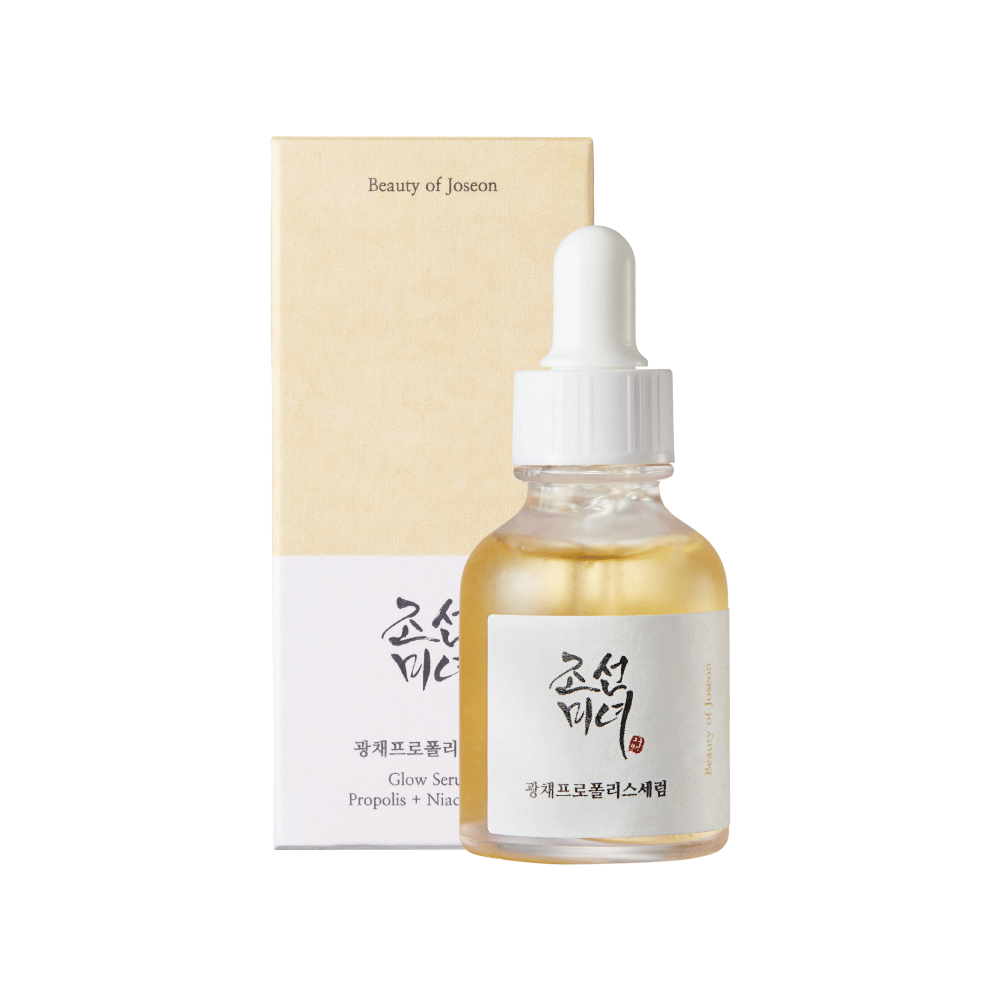 Beauty of Joseon Glow Serum with Propolis and Niacinamide in 30ml bottle for radiant, hydrated skin.