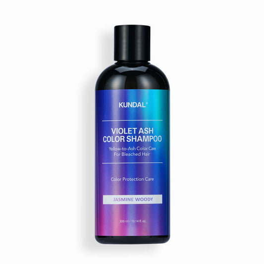 KUNDAL VIOLET ASH COLOR 洗发水 300ml 适用于漂白发质的黄色至灰色染发护理 #JASMINE WOODY