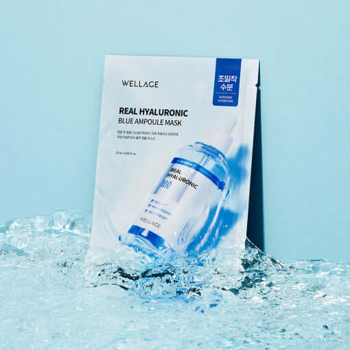 WELLAGE Real Hyaluronic Blue Ampoule Mask Sheet 27ml X 10