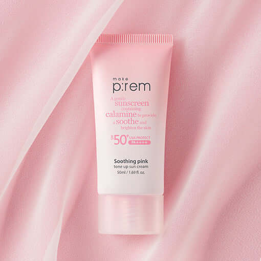 make p:rem 舒缓粉色提亮防晒霜 50ml