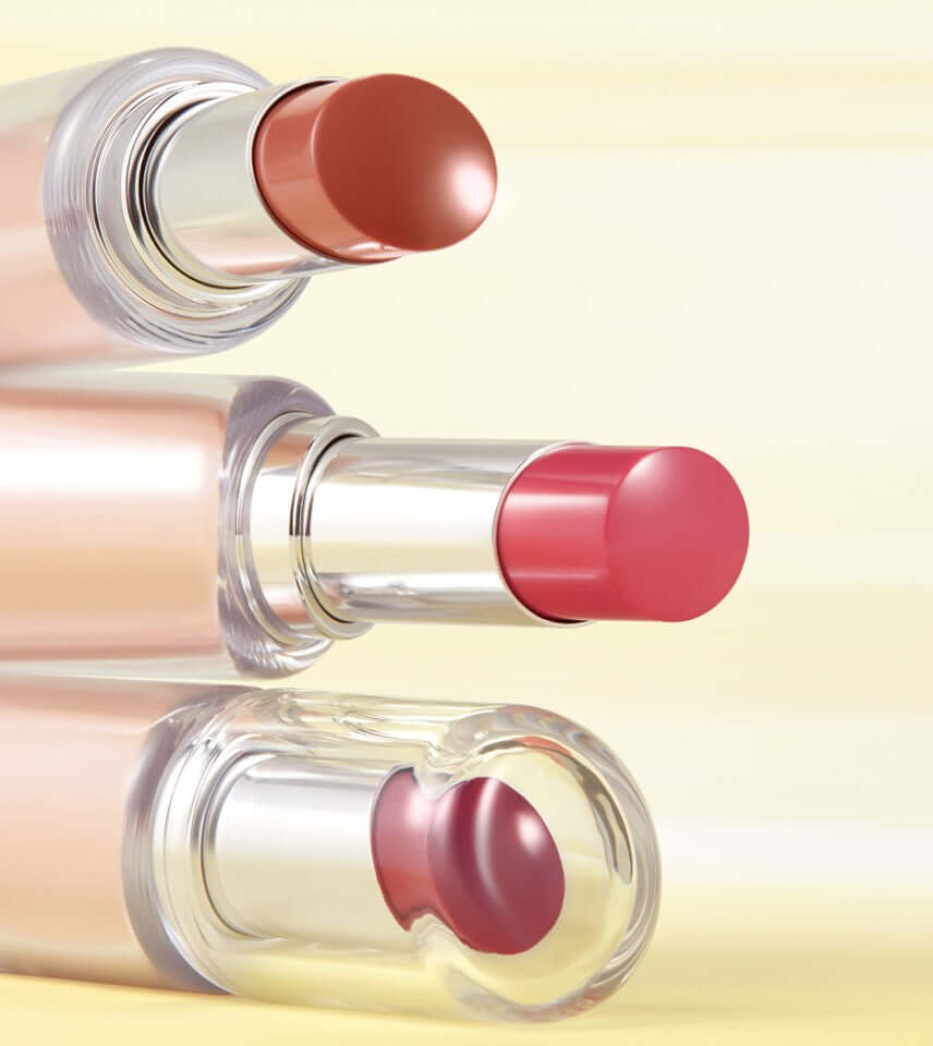 Laka Bonding Glow Lipstick in various luxurious colors for an instant glow and glass-like shine.