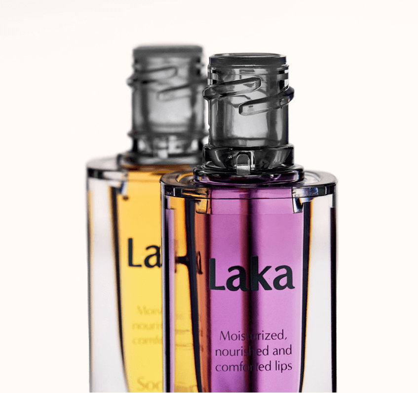 Laka Soothing Vegan Lip Oil in calming purple, offering moisturizing and nourishing benefits for dull, dry lips.